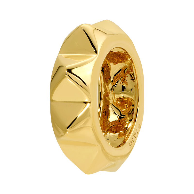 14k Yellow Gold Pyramid Rondelle