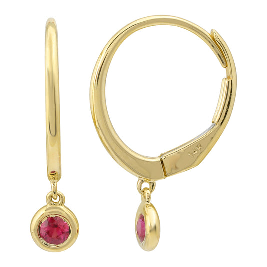 14k Yellow Gold Ruby Update 1 Earrings