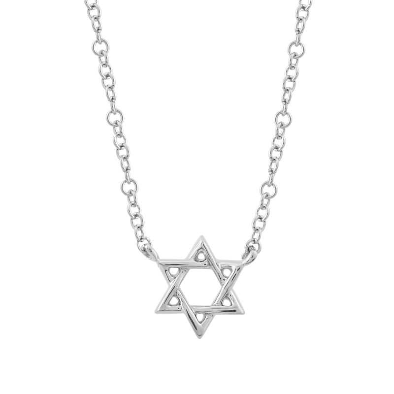 14k Yellow Gold Star of David Necklace, alternate view 3