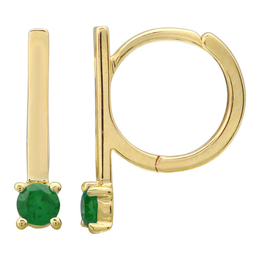 14k Yellow Gold Tsavorite Stick Earrings – 10mm and 0.24 CT