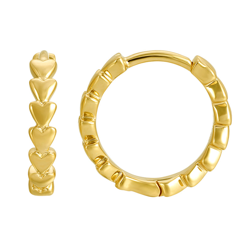 14K Yellow Gold Huggie Earrings