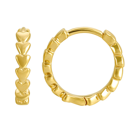 14K Yellow Gold Huggie Earrings