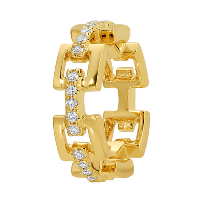 14k Yellow Gold Diamond Link Rondelle