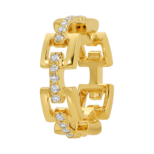 14k Yellow Gold Diamond Link Rondelle
