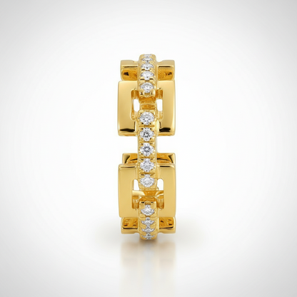 14k Yellow Gold Diamond Link Rondelle