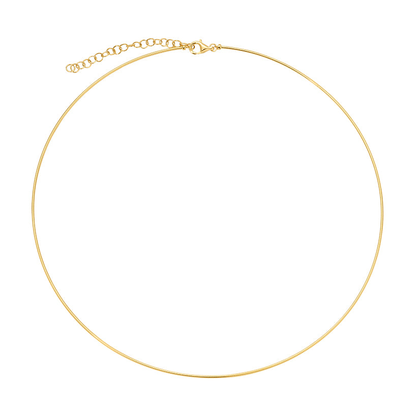 14k Yellow Gold Skinny Omega Necklace