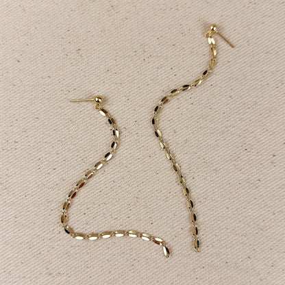 18k Gold Filled Chain Drop Duster Earrings, alternate view 2