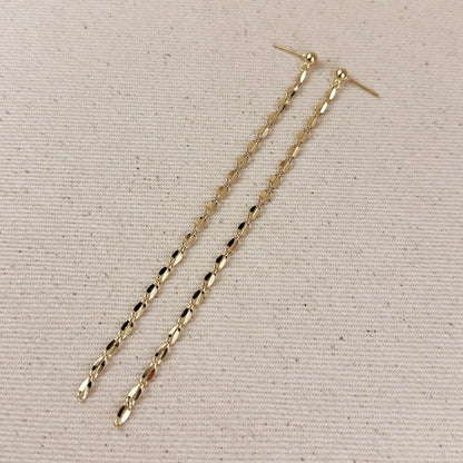 18k Gold Filled Chain Drop Duster Earrings, alternate view 3