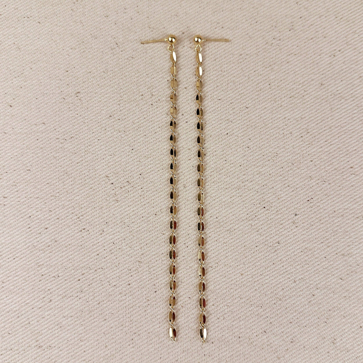 18k Gold Filled Chain Drop Duster Earrings, alternate view 4