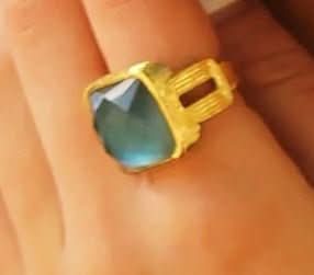 18K Plated Tanzanite Square Ring