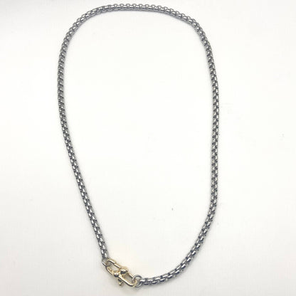 Mixed metal charm bar necklace 