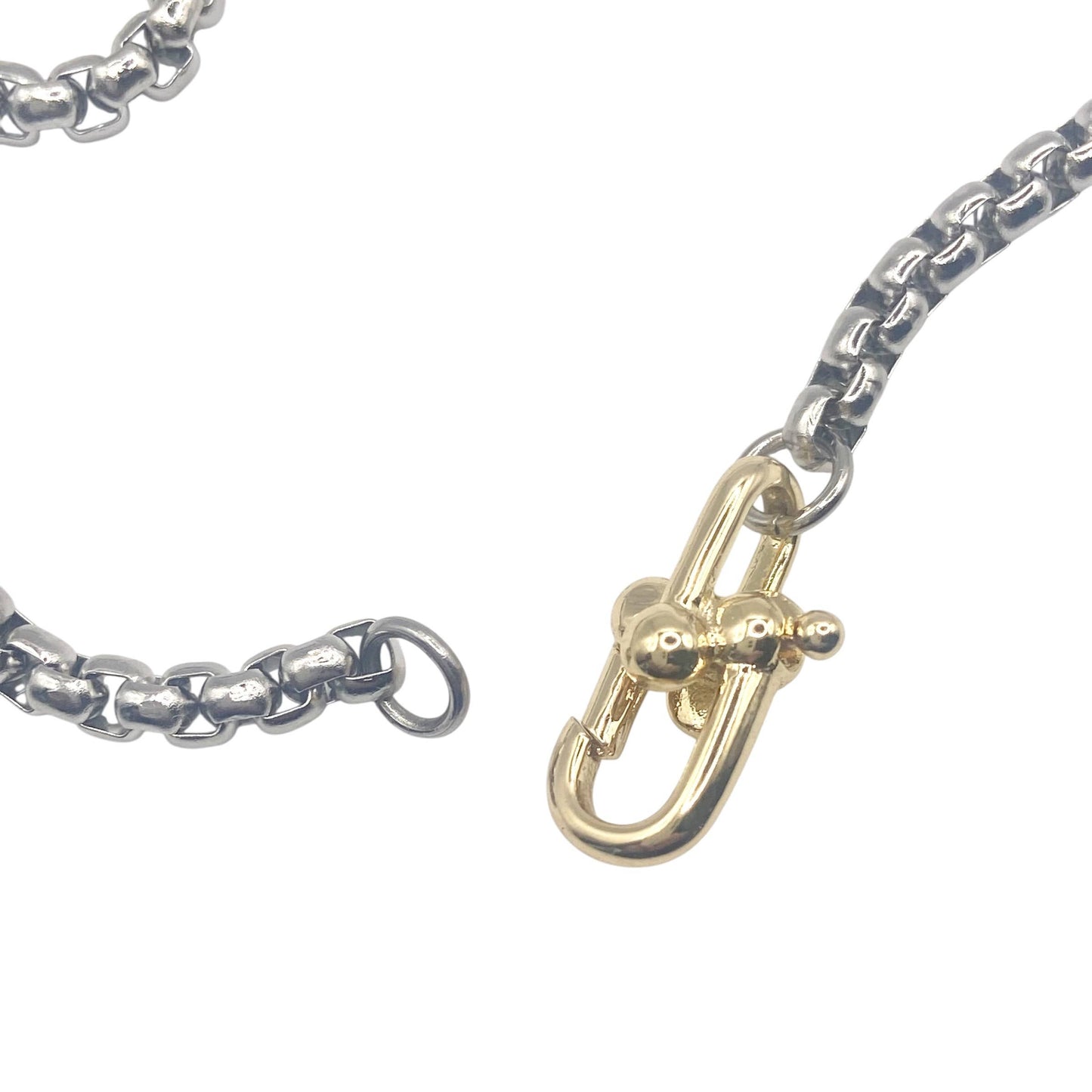 Mixed metal charm bar necklace 