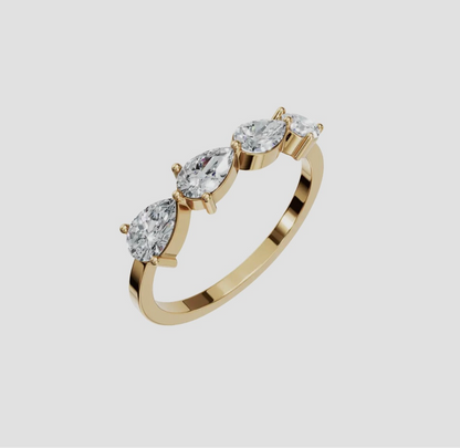 14k Gold Pear Cut Lab Diamond Ring (0.70ctw)