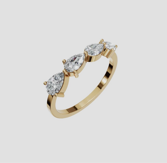 14k Gold Pear Cut Lab Diamond Ring (0.70ctw)