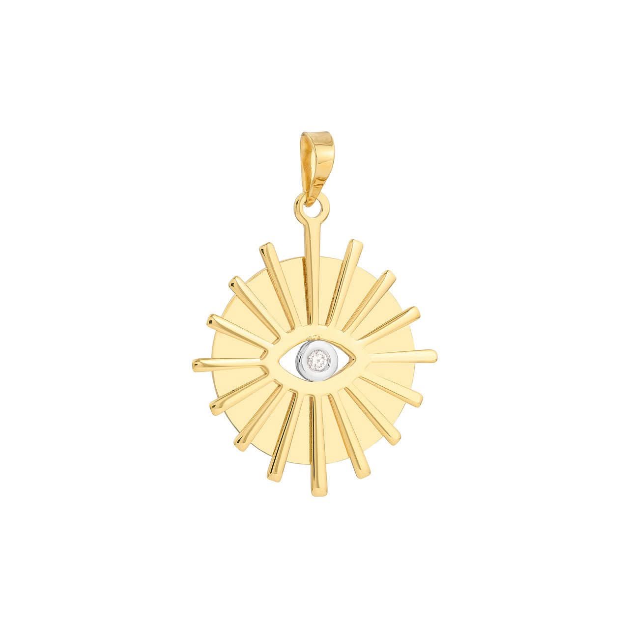 3 Point Diamond Evil Eye Pendant