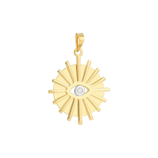 3 Point Diamond Evil Eye Pendant
