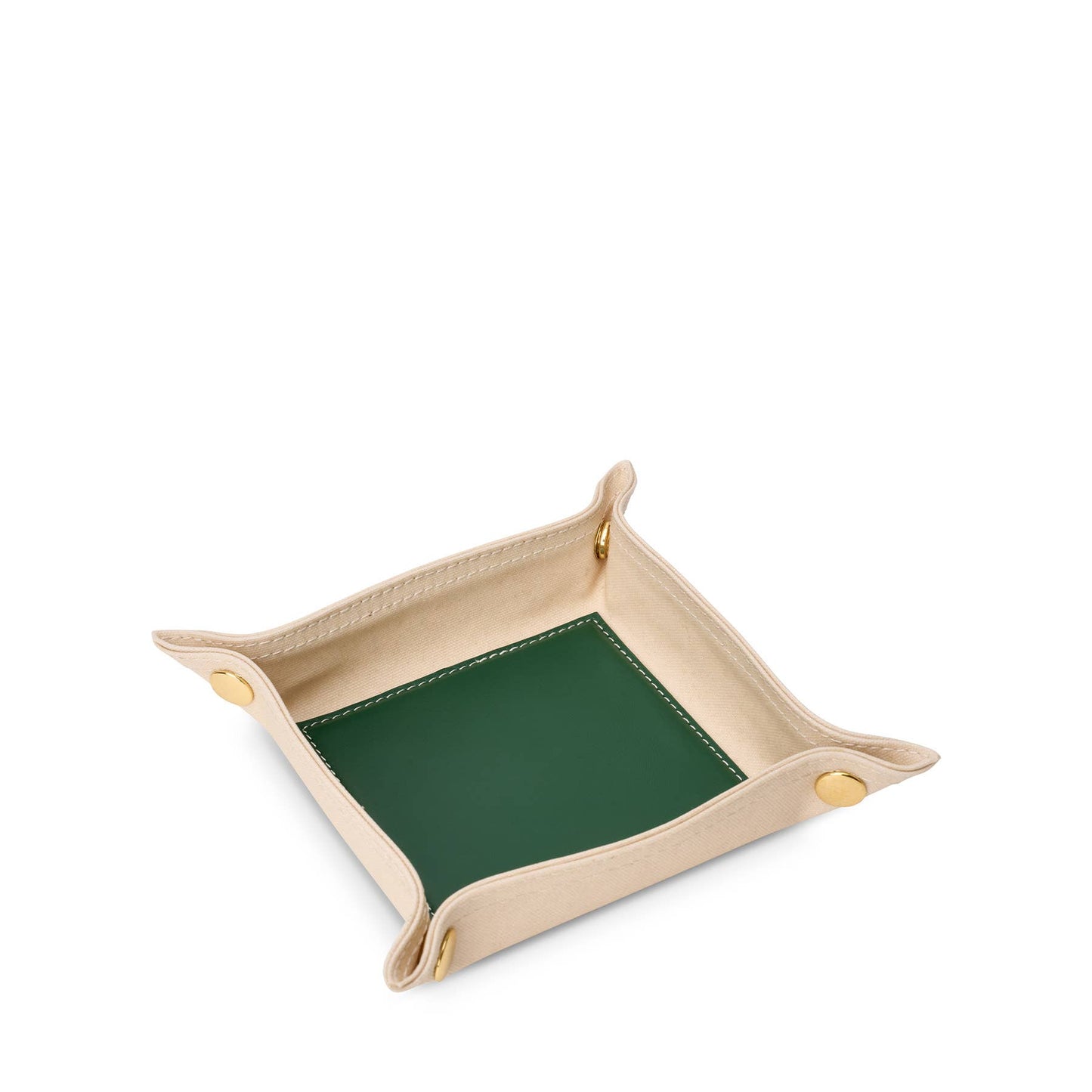 Canvas and Leather Catch All Tray (Personalizable)