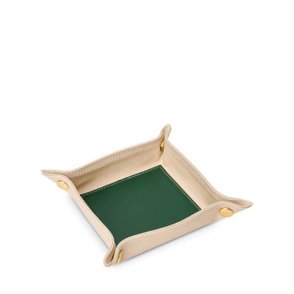 Canvas and Leather Catch All Tray (Personalizable)