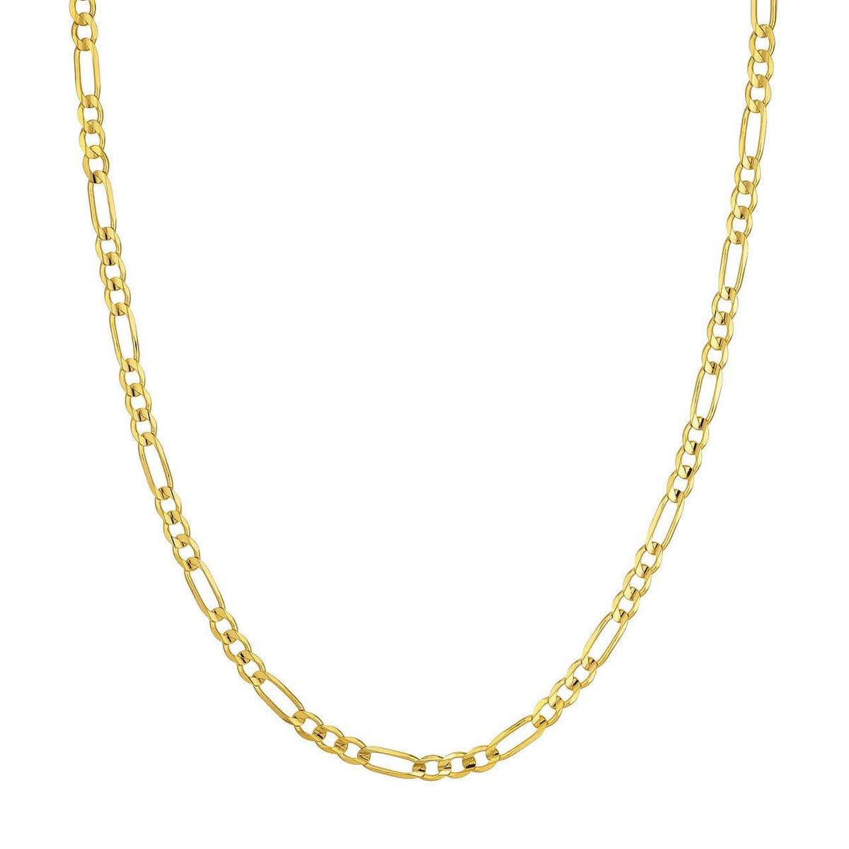 4.7mm Light Concave Figaro Chain Lobster Lock Endcap 30in
