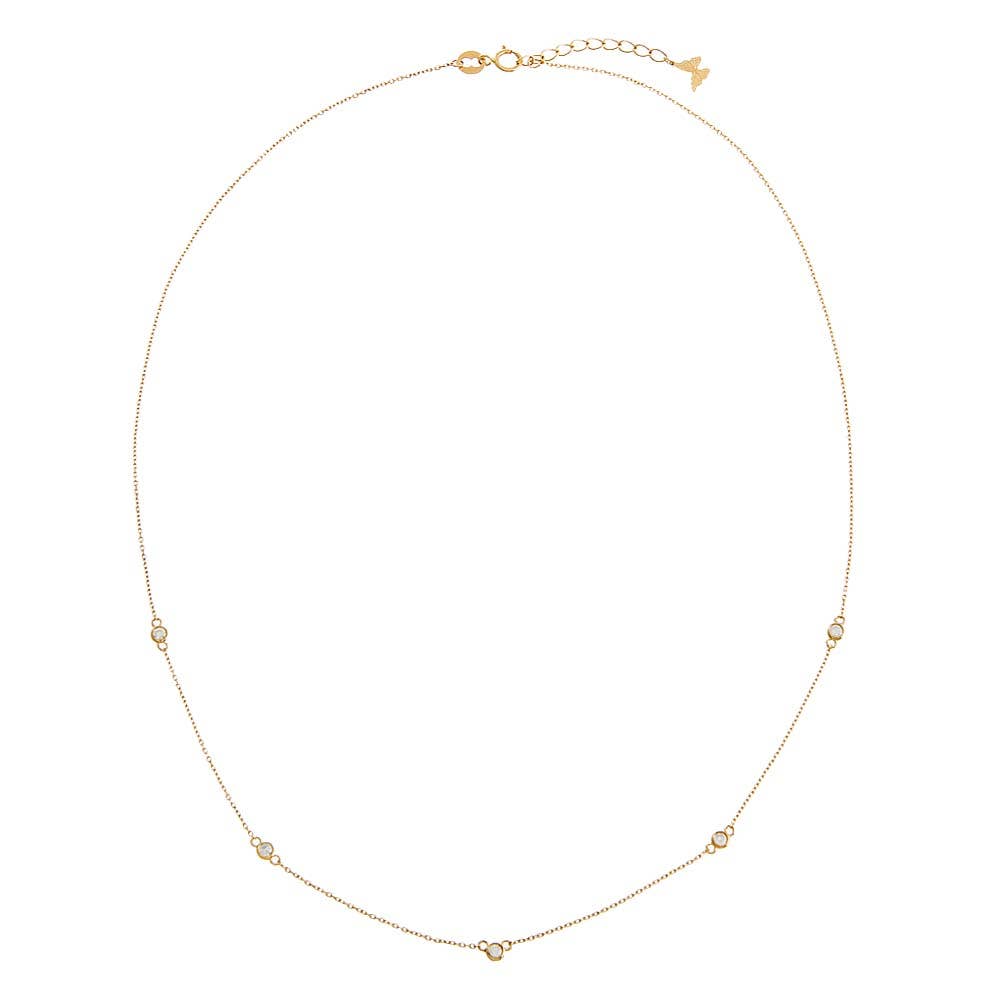 14K Yellow Gold Diamond By the Yard Necklace (0.20 ctw)