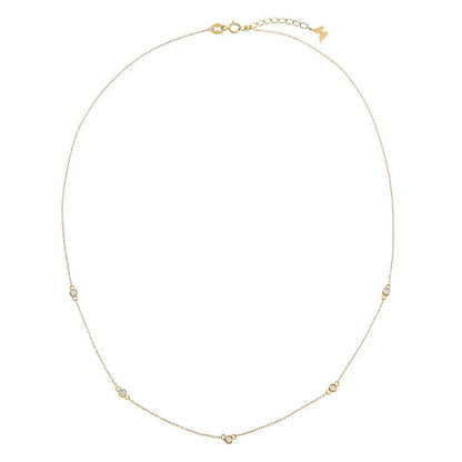 14K Yellow Gold Diamond By the Yard Necklace (0.20 ctw)