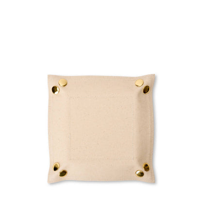Canvas and Leather Catch All Tray (Personalizable)