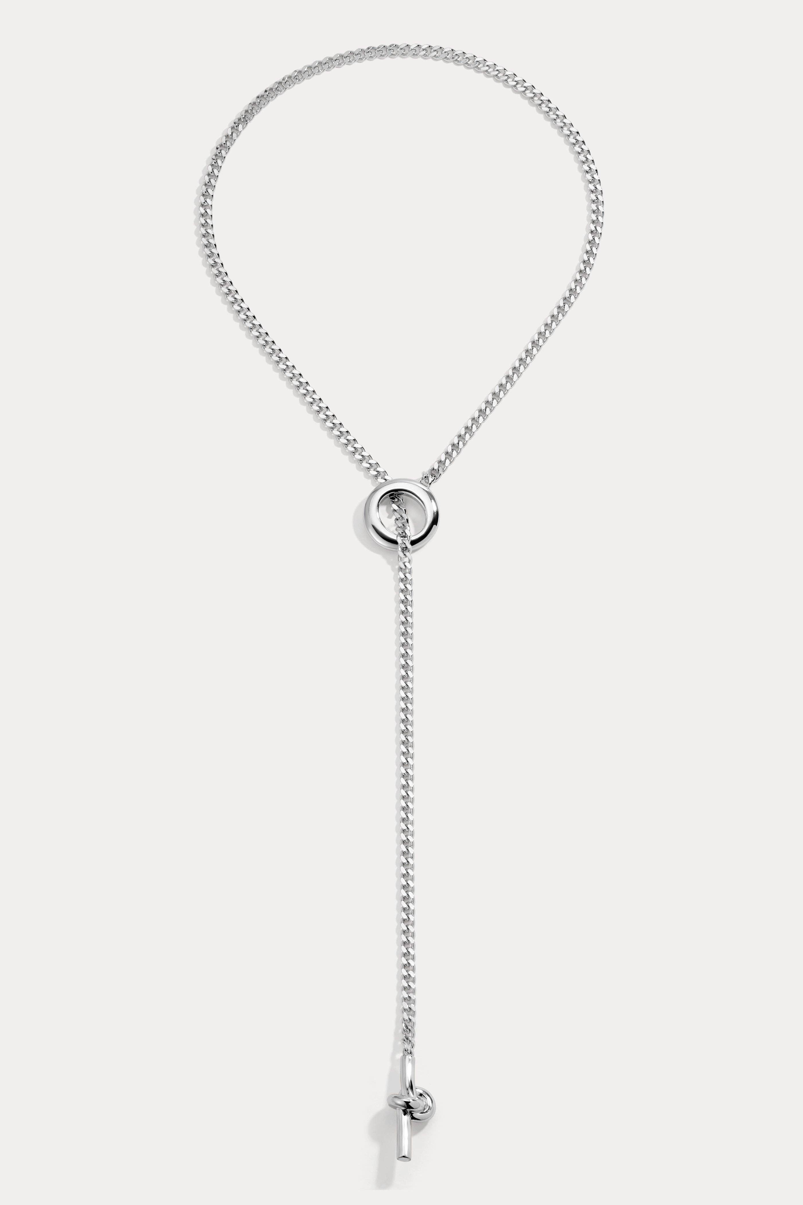 Devin Lariat - Flat Chain with Knot Clasp - Susan Blake Jewelry