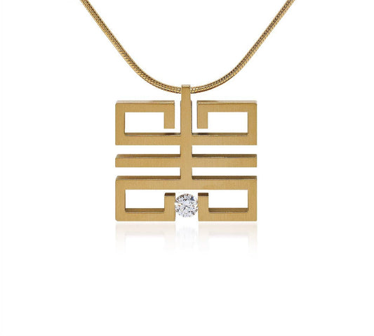 Structured Geometric Pendant Necklace