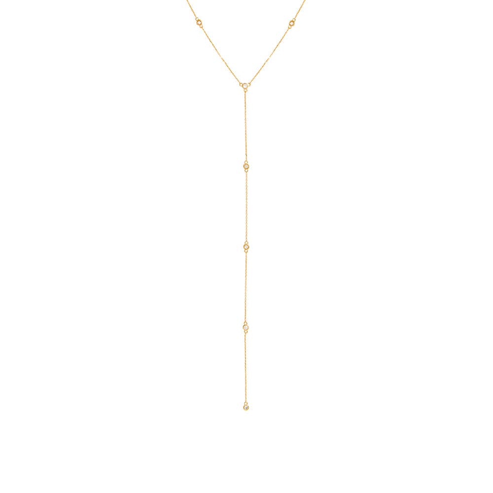 14K Yellow Gold Diamond By The Yard Lariat - 0.9ctw