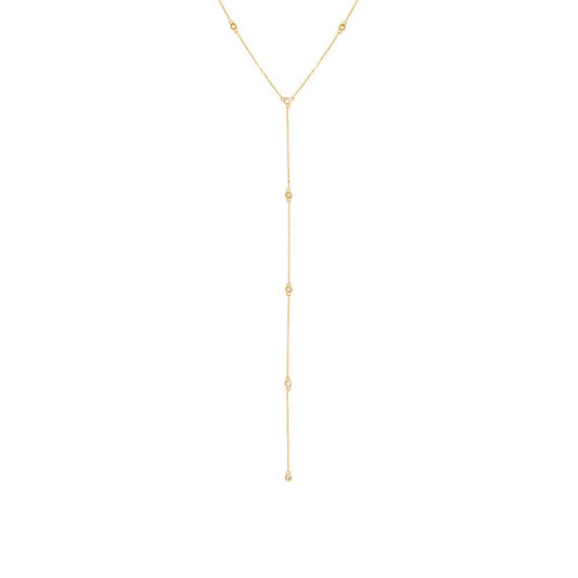 14K Yellow Gold Diamond By The Yard Lariat - 0.9ctw