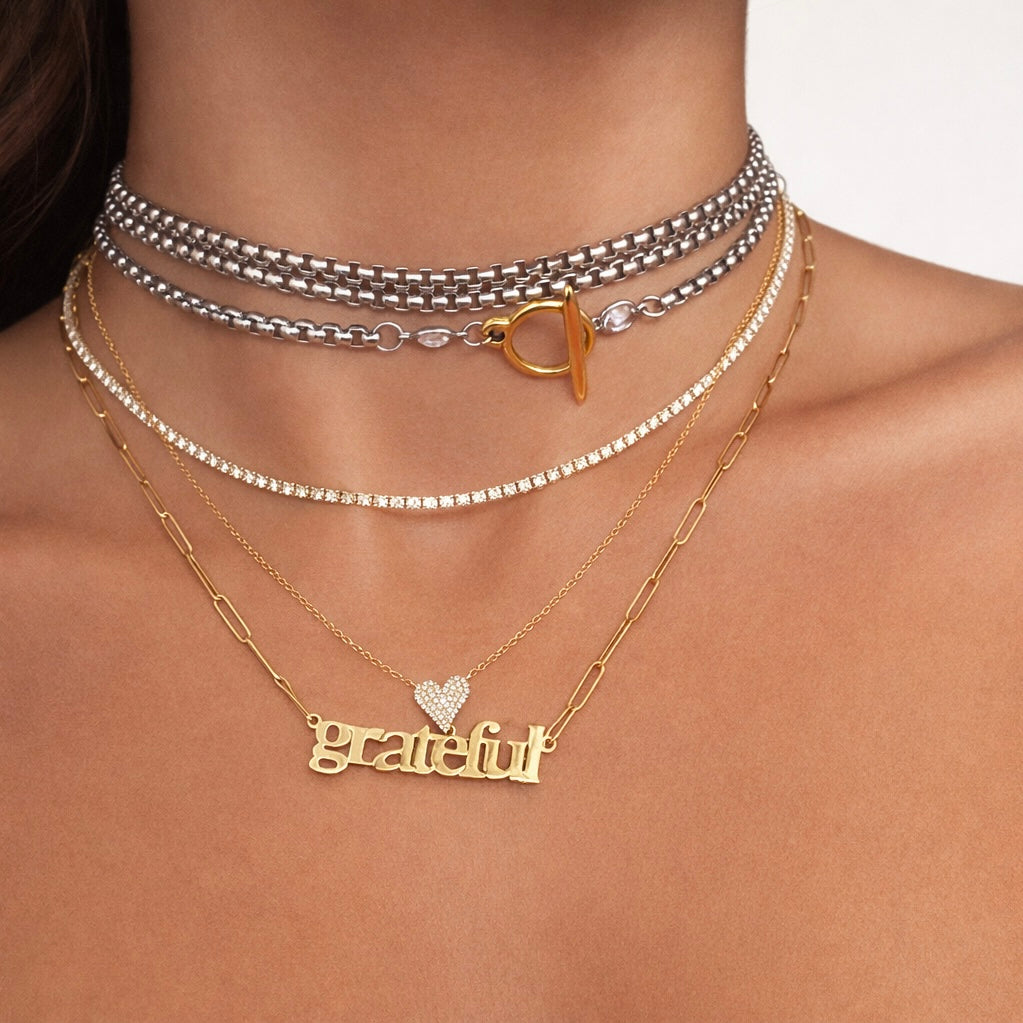 Two-Tone Wrap Toggle Lariat Necklace