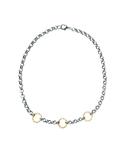 Two-Tone Gold Circles Necklace