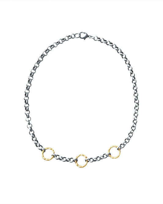 Two-Tone Gold Circles Necklace