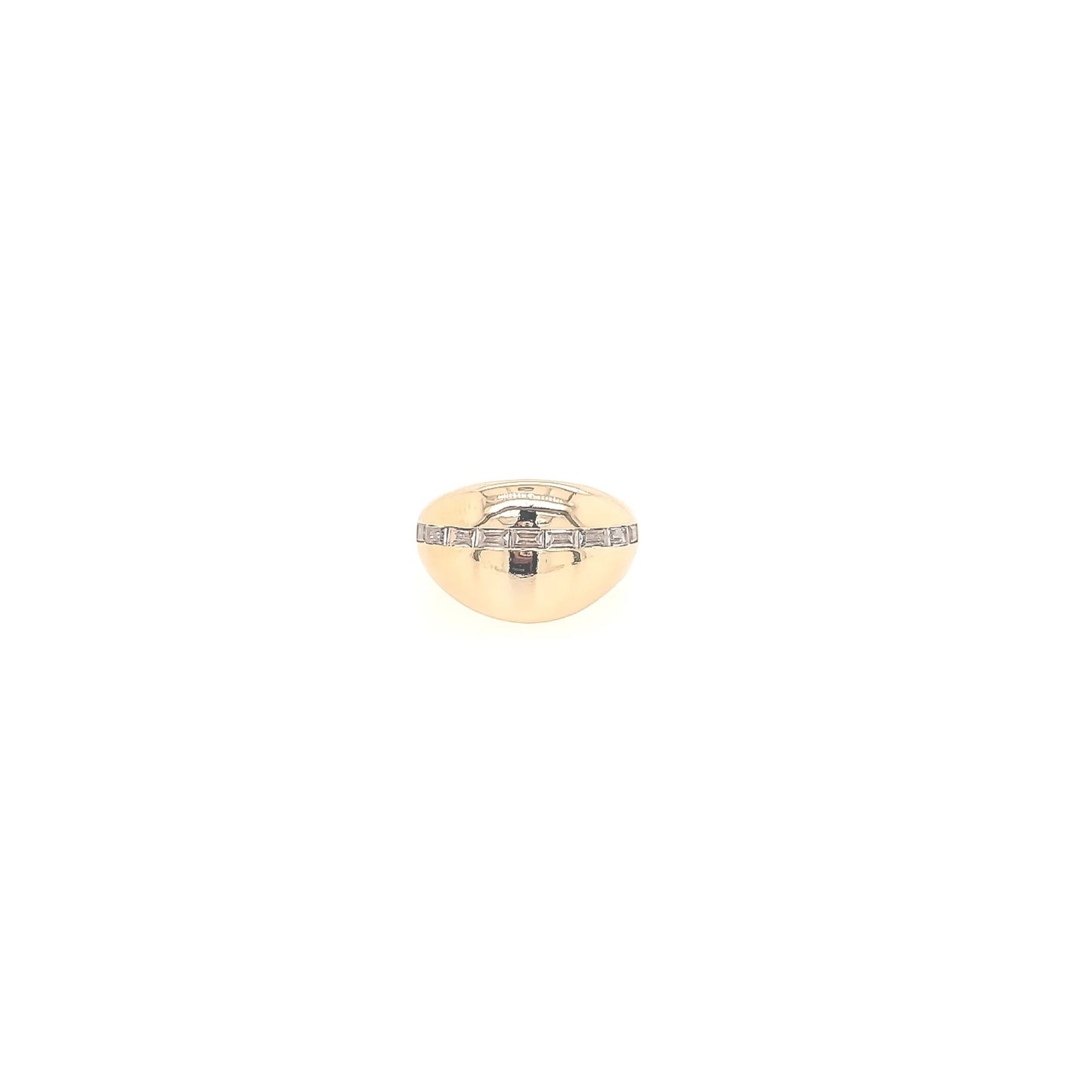 Cz Baguette Stone Dome Ring