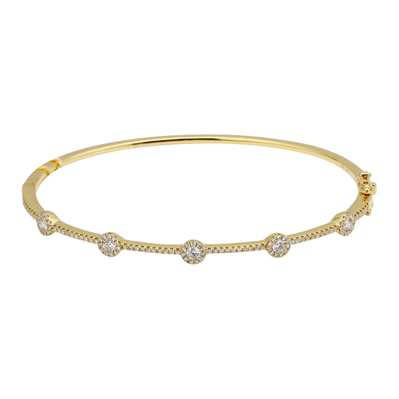 14k Yellow Gold Diamond Bangle