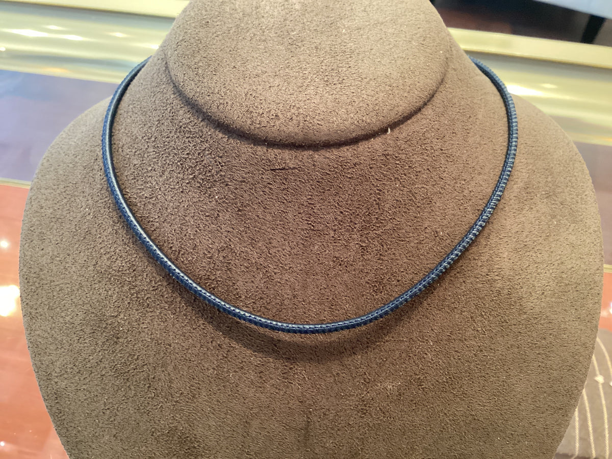 Leather Omega Cord Necklace With 14K Hardware