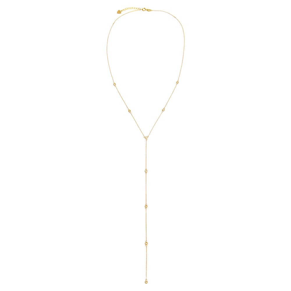 14K Yellow Gold Diamond By The Yard Lariat - 0.9ctw