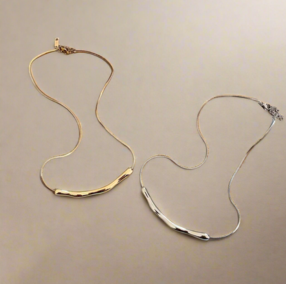 Molten Bar Snake Chain Necklace