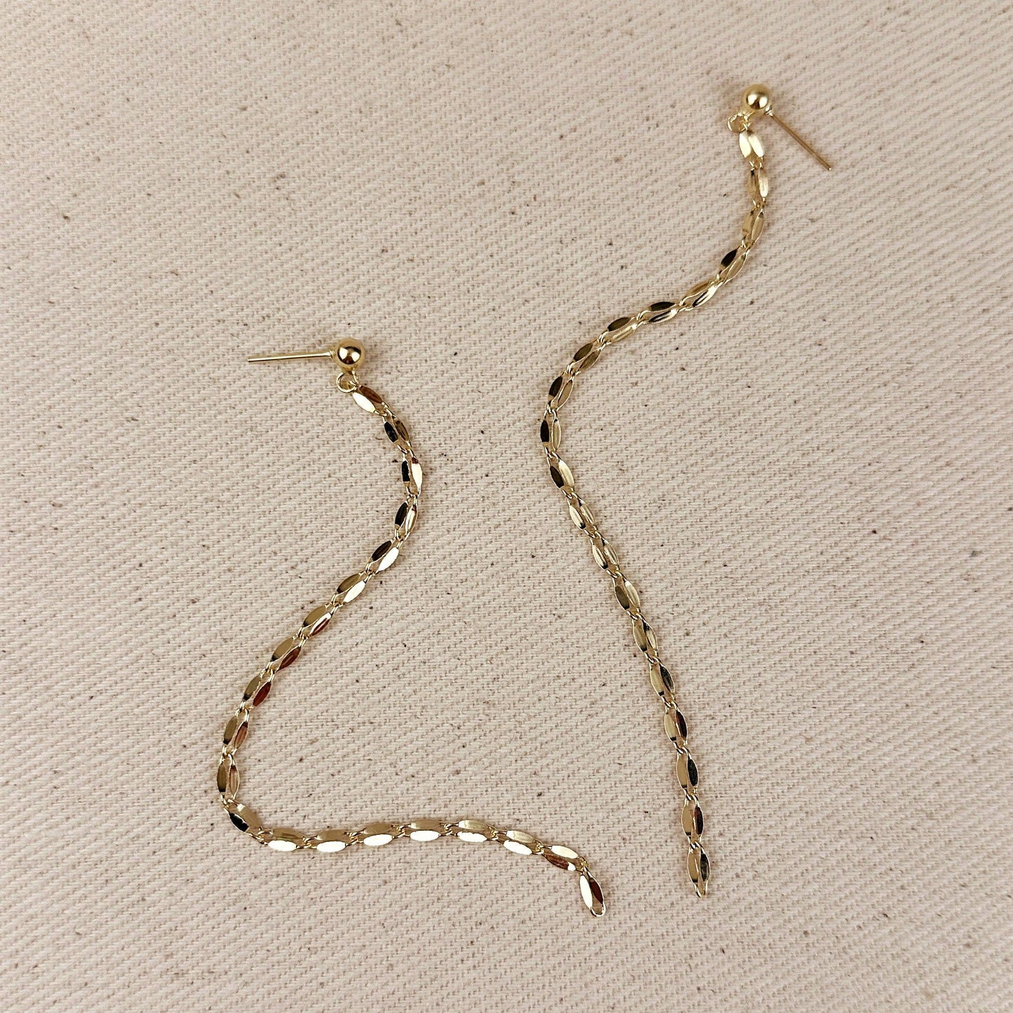 18k Gold Filled Chain Drop Duster Earrings
