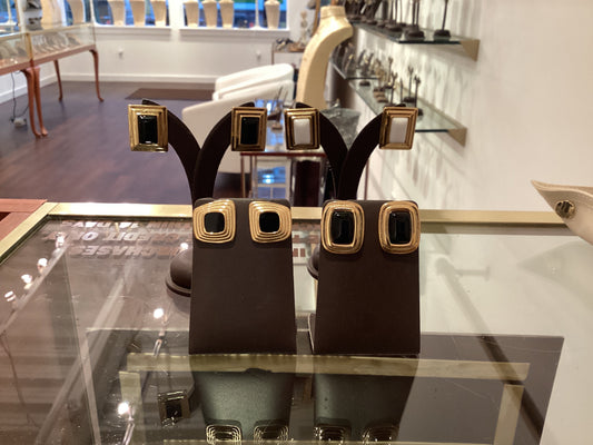 Black Or White Enamel Earrings