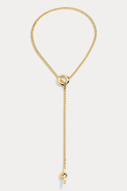 Flat Chain with Knot Clasp Toggle Lariat