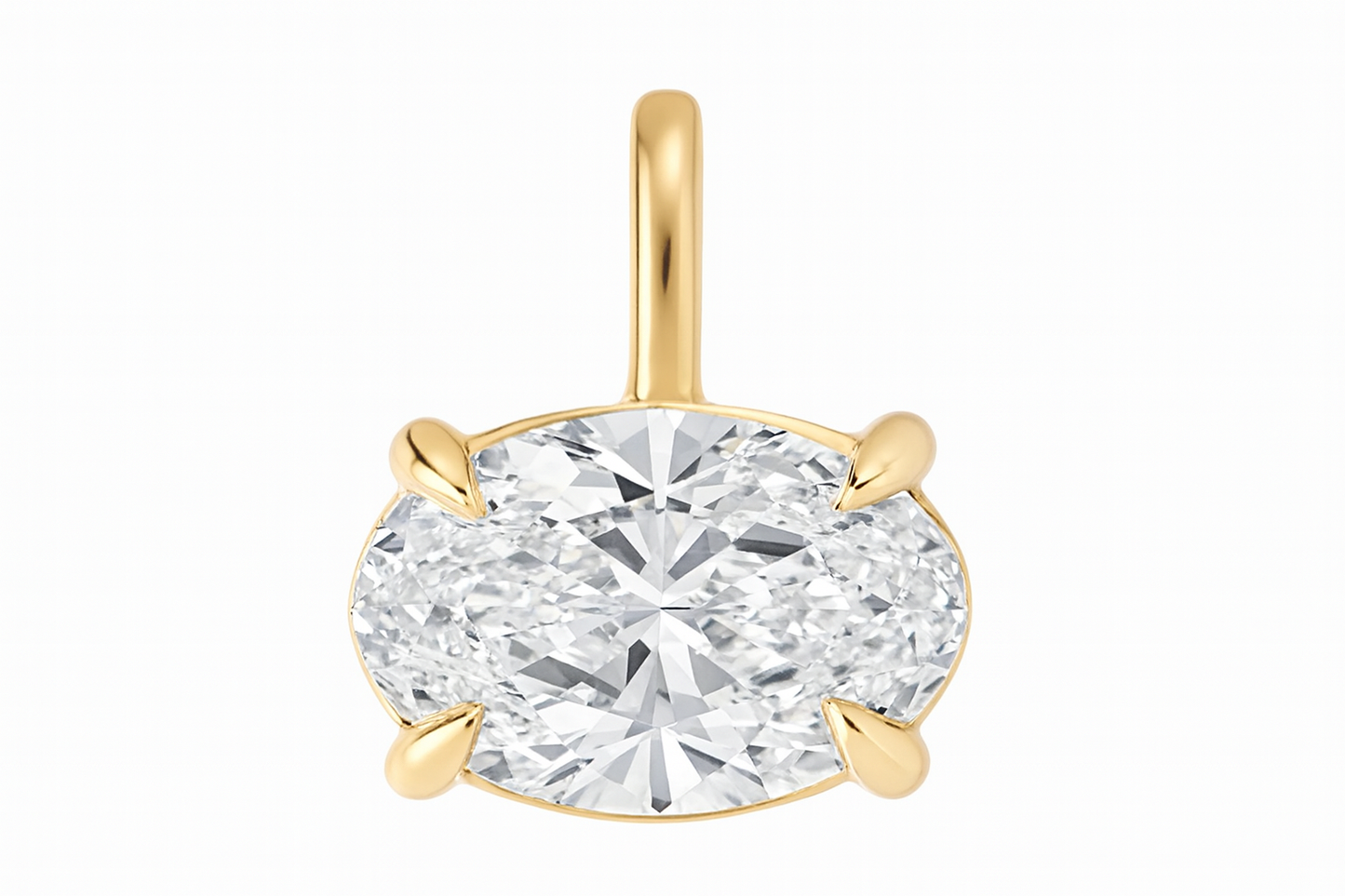 The East-West Claw-Set Diamond Charm Pendant