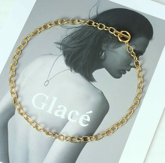 Oval Link Chain Necklace with Toggle Clasp