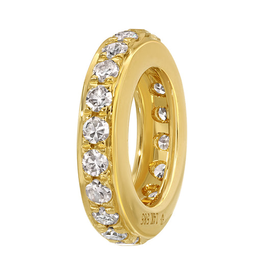 14K Yellow Gold Diamond Skinny Rondelle