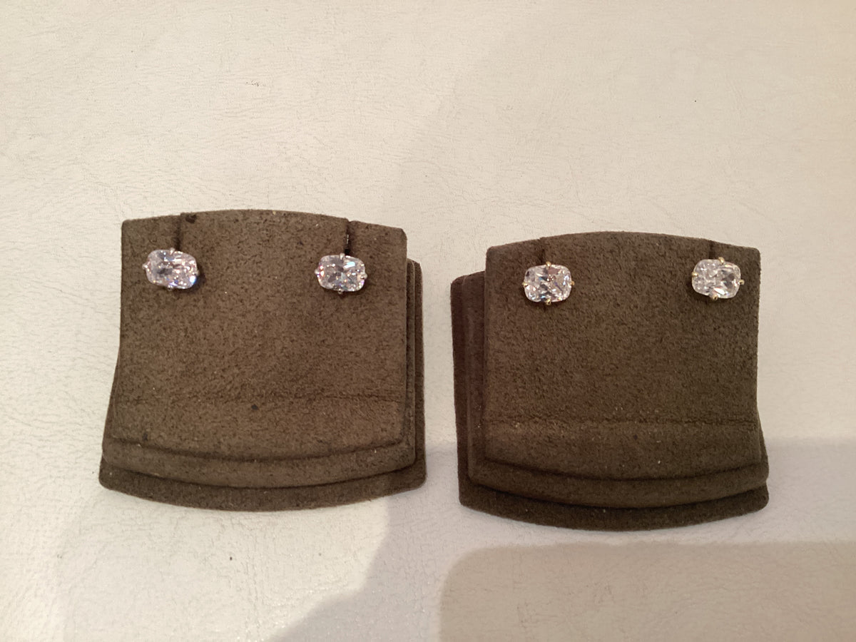 7x9mm Rectangular Stone Stud Earrings