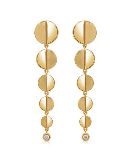 14K Gold Notch Drop Earring