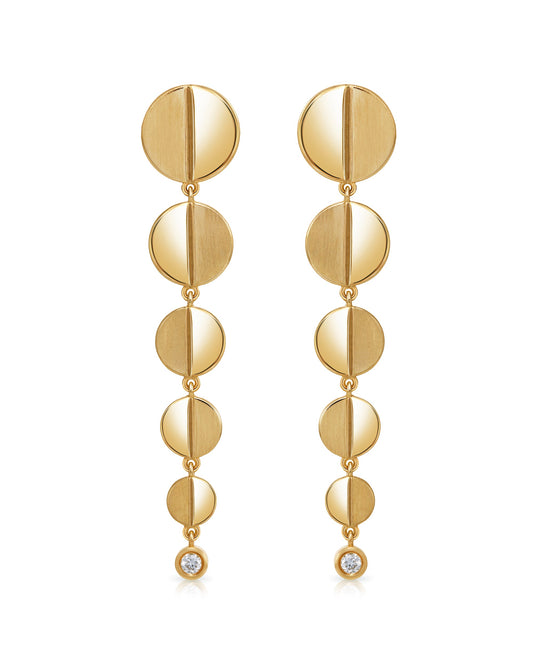 14K Gold Notch Drop Earring