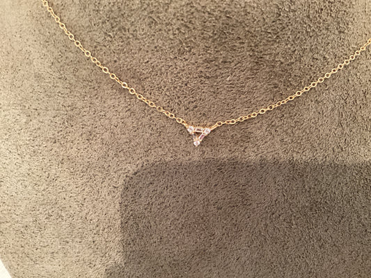 Baguette cz  triangle necklace