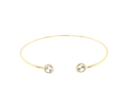 Two Cz Bezel Cuff Bracelet