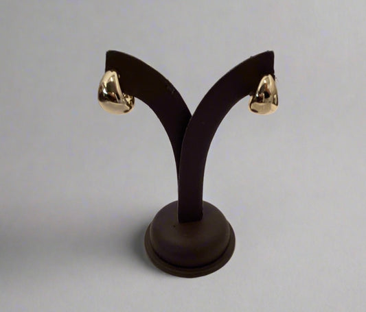 Tear Shaped Gold Hoop Earring